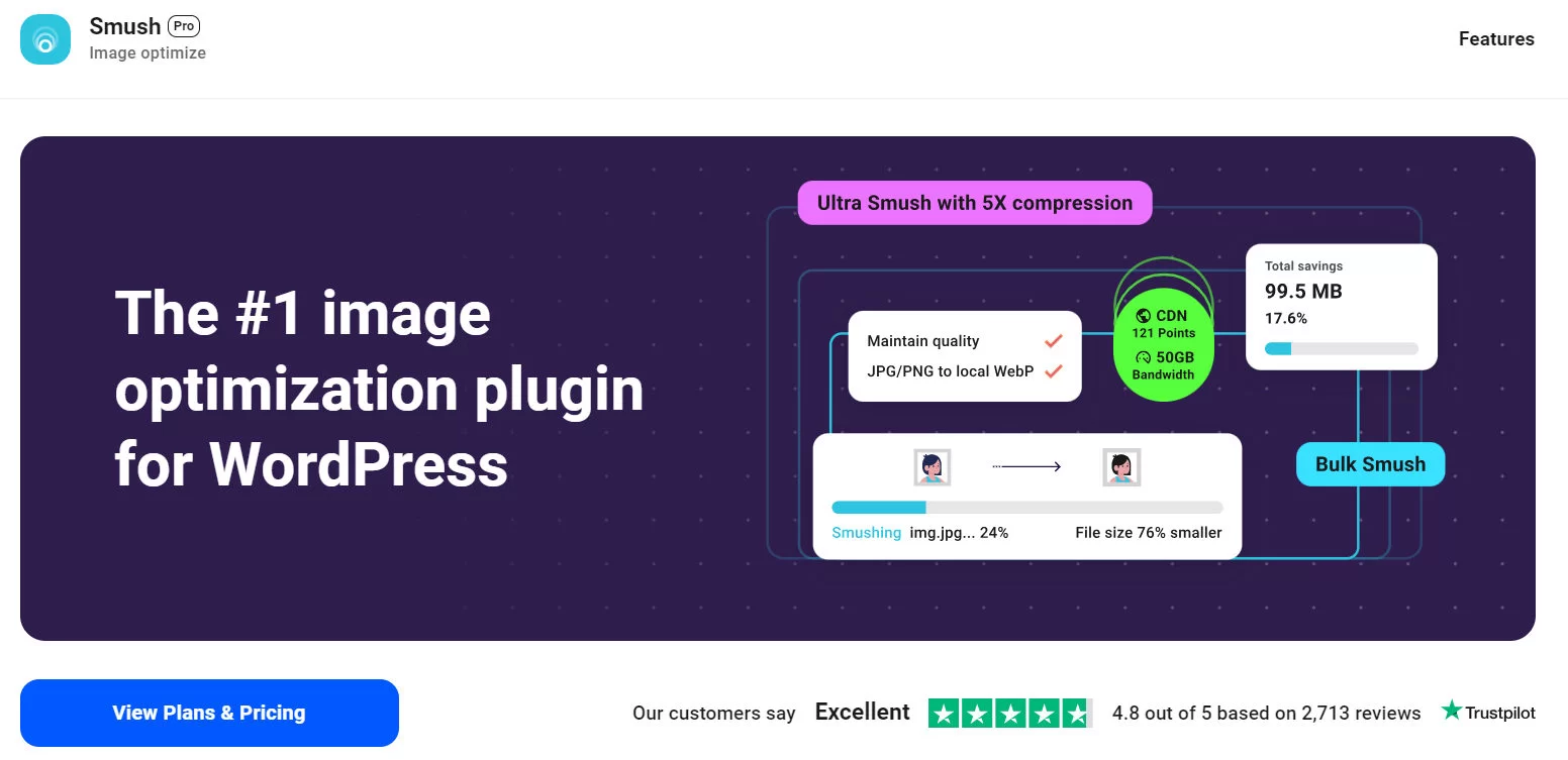 Download Make your WordPress site blazingly fast and rank higher on search engines with WP Smush Pro