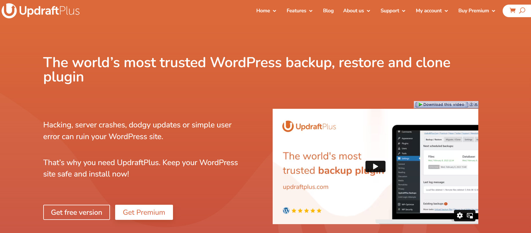 Download Free UpdraftPlus - Premium WordPress Backup Plugin